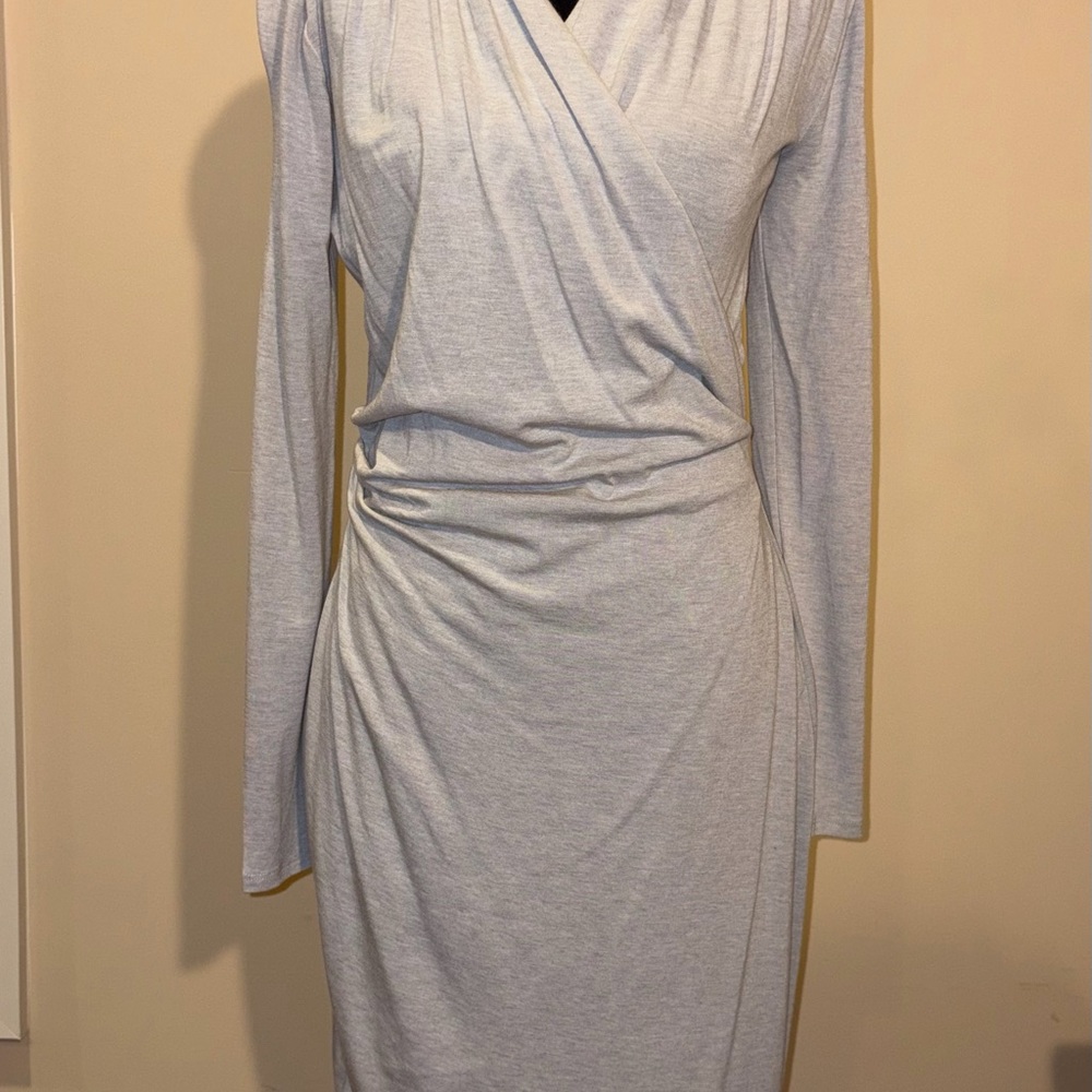 Ann Taylor Soft Gray Long Sleeve Dress